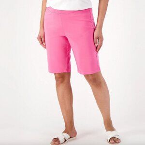 Belle by Kim Gravel Ponte Bermuda Shorts , Pink Sz 32W a601124